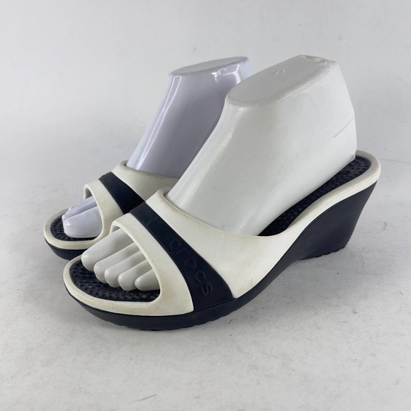 CROCS Shoes Crocs Womens Wedge Sassari Blackwhite Sandals Us 8